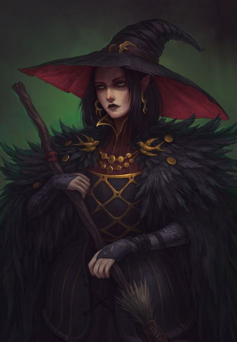 Pathfinder Witch, Fantasy Mage Art, Witch Rpg, Witch Characters, Types Of Magic, Fantasy Witch, Fantasy Magic, Paintings And Drawings, Fantasy Portraits