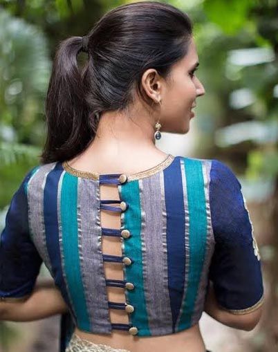 40 Awesome Collection of Blouse Back Neck Designs - Styles At Life House Of Blouse, Blouse Designs High Neck, Boat Neck Blouse Design, Cotton Blouse Design, Best Blouse Designs, Backless Blouse Designs, New Saree Blouse Designs, Blouse Back Neck Designs, Blouse Back