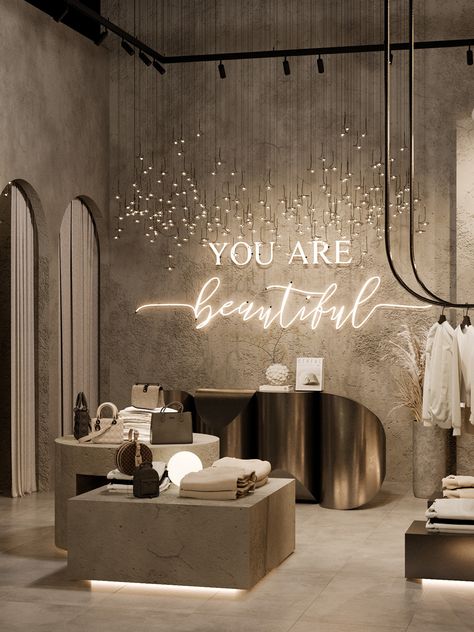 CLOTHING STORE DESIGN :: Behance Clothing Boutique Decor, Luxury Retail Store, Ruangan Studio, Fashion Store Design, Esthetician Room Decor, Retail Store Interior Design, Clothing Store Interior, Jewelry Store Design, Clothing Store Design