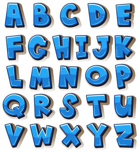 English alphabets in blue blocks Premium... | Premium Vector #Freepik #vector #background #blue-background #blue #character Lettering Fonts Design Alphabet, Design Fonts Alphabet, Blue Alphabet Letters, Alphabets Design, Letters Fonts, Alphabet Capital Letters, Alfabet Font, Graffiti Lettering Alphabet, Alphabet Lettering