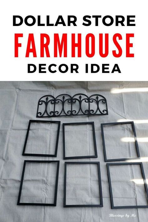 Diy Dollar Tree Farmhouse Decor, Dollar Tree Farmhouse Decor, Dollar Tree Farmhouse, Faux Iron, Cute Farmhouse, Farmhouse Window, Rustic Window, Farmhouse Windows, Diy Dollar Tree Decor