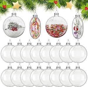 Liliful 24 Pcs Christmas Clear Glass Ornaments Fillable Flat Ball 3.15 Inch for Crafts DIY Ornaments Craft Fillable Glass Ornament Balls Disc Glass Bulbs for Christmas Tree Party Wedding Home Decor Kids Handmade Ornaments, Sequin Christmas Ornaments Diy, Clear Christmas Ball Ornament Ideas Diy, Clear Plastic Ornament Ideas, Glass Ornament Ideas, Cheap Christmas Ornaments, Clear Ornament Balls, Christmas Tree Party, Clear Glass Ornaments