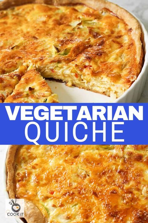 Vegetable Quiche Recipes, Vegetarian Quiche Recipes, Healthy Main Meals, Vegetarian Quiche, Vegetable Quiche, Quiche Recipes Easy, Quiche Recipe, Best Vegetarian Recipes, Shortcrust Pastry