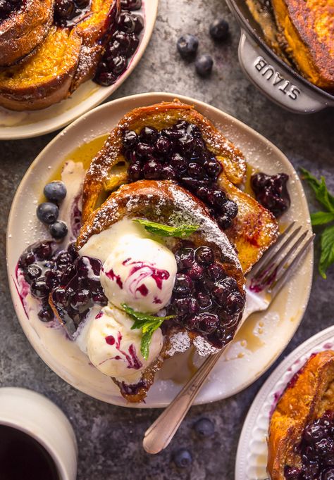 Saturday Christmas, Fancy Breakfast, Baker By Nature, Brioche French Toast, Blueberry Compote, French Breakfast, Lazy Saturday, Breakfast Casseroles, Blueberry Breakfast