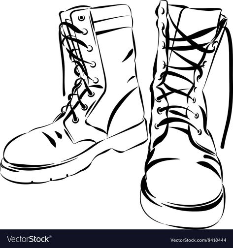 Boots Drawing, Worn Boots, Drawing Legs, How To Draw Anime, Boots 2020, Shoe Sketches, Army Boots, Draw Anime, Shoes Drawing