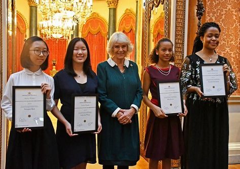 The Duchess of Cornwall hosted a reception for winners of CW Essay Competition 2019 Geri Horner, Essay Competition, The Queen Is Dead, Writing Competition, Prince Charles And Camilla, Clarence House, Duchess Of Cornwall, The Duchess, Prince Charles