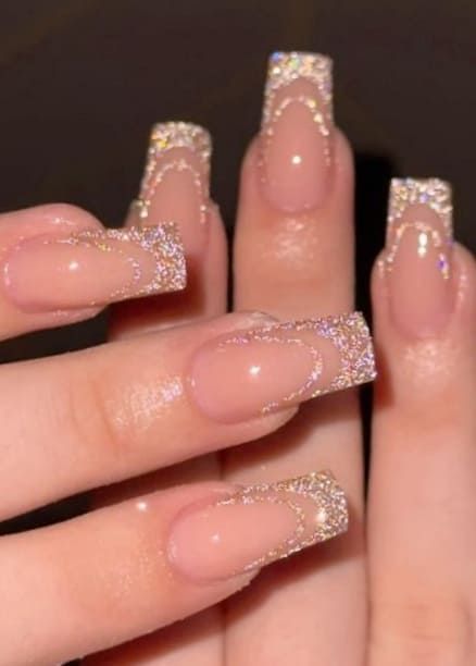 New Year Nail, Nye Nails, New Years Nail Designs, New Years Eve Nails, Glittery Nails, Glamorous Nails, Makijaż Smokey Eye, Acrylic Nails Coffin Short, Sparkly Nails