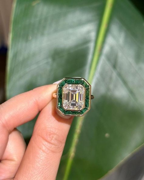 Emerald Cut Bezel Set Wedding Ring Halo Moissanite Engagement Ring D/VVS1 Ring | eBay Bezel Set Wedding Ring, Personal Jewelry, Ring Inspo, Victorian Ring, Antique Wedding Rings, Emerald Cut Moissanite, Antique Diamond Rings, Yellow Gold Wedding Ring, Wedding Rings Halo