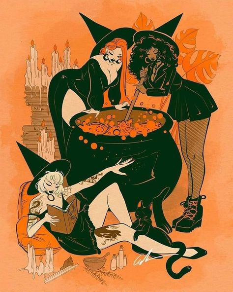 Vintage Witches Art, Excited For Halloween, Fall Witch Art, Fall Theme Drawings, Plus Size Witch Art, The Witch Is In, Halloween Art Inspiration, Halloween Theme Drawings, What Should I Be For Halloween