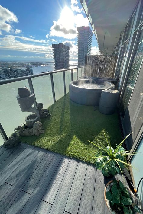 Big Balcony Ideas, Condo Balcony, Big Balcony, Balcony Pool, Diy Balcony, Balcony Design Ideas, Balcony Flooring, Modern Balcony, House Balcony Design