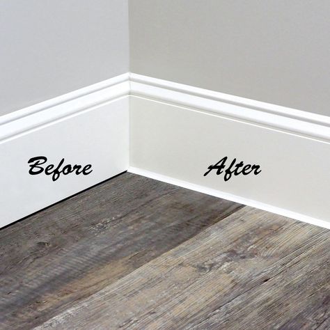 White Baseboards, Trim Moulding, Mind The Gap, Diy Home Repair, Hallway Ideas Entrance Narrow, Home Upgrades, Home Repairs, Diy Home Improvement, Baseboards