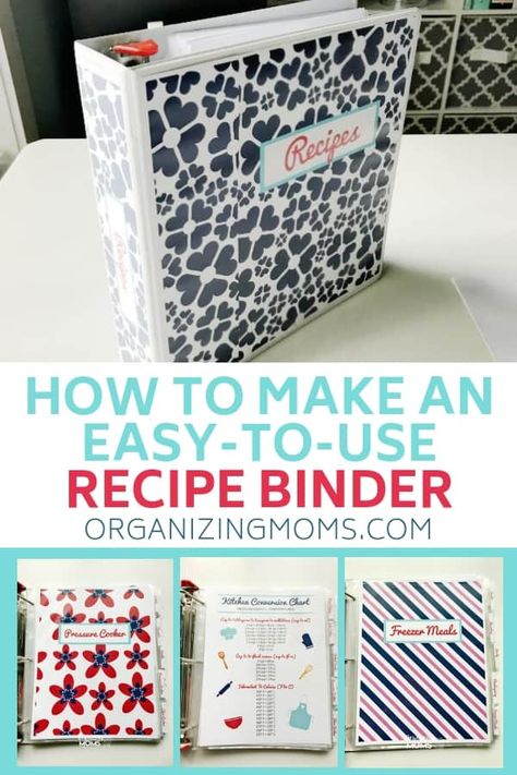 Recipe Organization Binder, Diy Recipe Binder, Simple Organization, Diy Cookbook, Recipe Book Diy, Family Recipe Book, Diy Organizer, Cookbook Template, Recipe Scrapbook