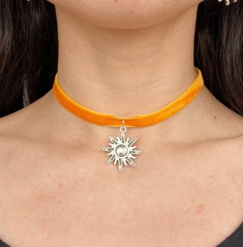 Now $0. Shop and get ideas of how to wear velvet Orange Velvet Choker with Sun Pendant | Etsy or find similar products for less. Orange Choker Necklace For Gift, Yellow Choker Necklace As A Gift, Yellow Choker Necklace For Gift, Yellow Choker Necklace, Orange Choker, Simple Choker, Orange Velvet, Sun Pendant, Velvet Choker