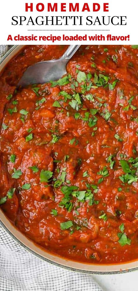 Spaghetti Recipes Baked, Spagetti Sauce Recipe, Pasta Recipes Spaghetti, Homemade Italian Spaghetti Sauce, Spaghetti Sauce From Scratch, Best Homemade Spaghetti Sauce, Italian Spaghetti Sauce, Homemade Spaghetti Sauce Easy, Best Spaghetti Sauce