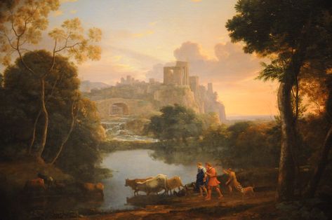 View of Tivoli at Sunset - Claude Lorrain - The Legion of HonorOil on canvas39 1/2 x 53 1/2 (100.3 x 135.9 cm) View of Tivoli at Sunset - Claude Lorrain 1644 Fine Arts Museums of San Francisco Claude Joseph Vernet, Richard Wilson, New Orleans Museums, Africa Do Sul, Manama, A4 Poster, Oil Painting Reproductions, Caravaggio, Landscape Artist