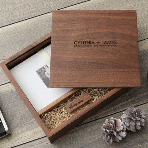 The Best Etsy Wedding Photo Boxes to Gift to Your Clients | Junebug Weddings Wood Box Wedding, Wedding Photo Box, Wooden Box Crafts, Wood Box Design, Wooden Photo Box, 5x7 Prints, Wood Photo Prints, Photo Boxes, Wood Photo