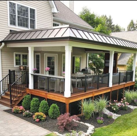 Vinyl Pergola Patio Ideas, Pergola Privacy, Ipe Deck, Screened Porch Designs, Covered Patios, Patio Deck Designs, Home Exterior Makeover, Deck Designs Backyard, Privacy Walls