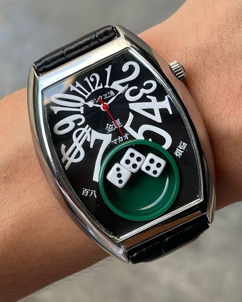 🎲 FRANK MIURA MACAU GAMBLING VINTAGE QUARTZ WATCH •300.00 USD - The Frank Miura Macau Gambling is a parody of the luxury brand Franck Muller, inspired by the casinos of Macau. Its design may feature gambling elements like playing cards or dice, with stylized numbers arranged in a playful, non-traditional order. The watch has an entertaining and lighthearted style. • More details at Artizenstore.com ( Link in bio ) #vintagewatch #frankmiura Franck Muller, Macau, Luxury Brand, Vintage Watches, Quartz Watch, Luxury Branding, Link In Bio, Casino, Playing Cards