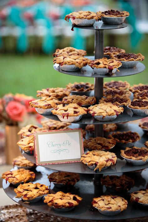 Wedding Reception Desserts, Mini Cherry Pies, Surprise 60th, Desert Bar, Reception Desserts, Wedding Pie, Bluffton South Carolina, Food Carts, Dessert Bar Wedding