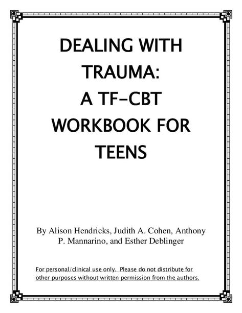 Cbt Workbook, Tf Cbt, Counseling Teens, Adolescent Therapy, Cbt Worksheets, Cbt Therapy, Counseling Worksheets, Clinical Social Work, Mental Health Therapy