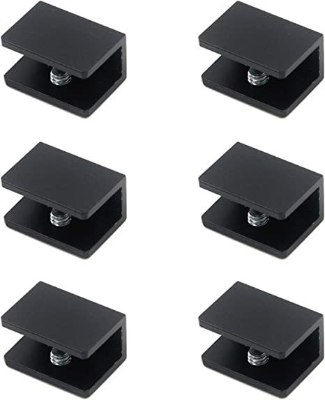 Amazon.com: Meprotal 6 Packs Aluminum Alloy Black Glass Shelf Bracket Clips Glass Holder Adjustable Wall Mounted Glass Clamps for 8-10mm Thickness Glass : Tools & Home Improvement Glass Shelf Brackets, Shelf Bracket, Glass Shelf, Glass Holder, Glass Holders, Glass Shelves, 6 Packs, Black Glass, Bathroom Remodel