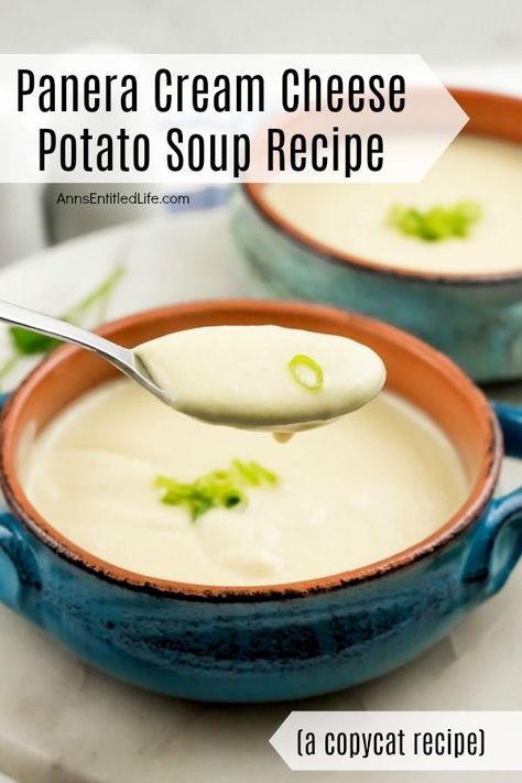 Potato Soup Cream Cheese, Cream Cheese Potato Soup, Cream Cheese Soup, Puree Soup Recipes, Copycat Soup, Cheese Potato Soup, Liquid Diet Recipes, Cream Cheese Potatoes, Best Potato Soup