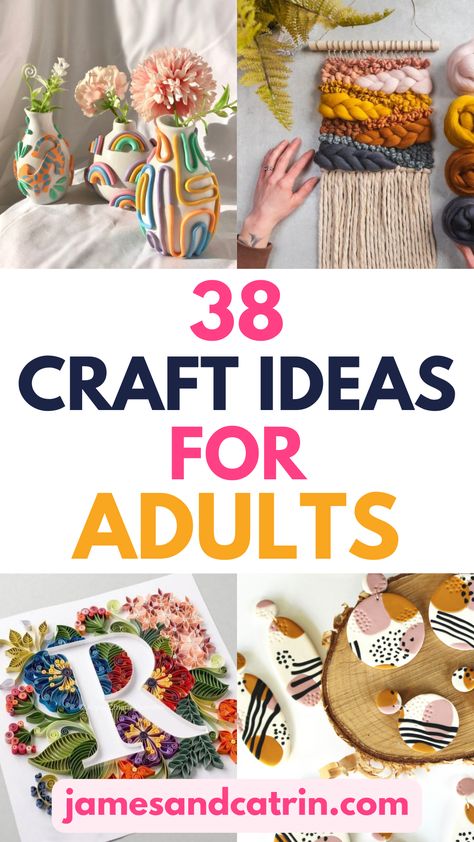 Discover fun, creative craft ideas for adults! Get inspired with easy DIY projects, art techniques and craft ideas. :art::scissors: Craft Ideas For Adults, Hadiah Diy, Kraf Kertas, Craft Projects For Adults, Arts And Crafts For Adults, Quick Crafts, Crafts For Seniors, Creative Craft, Craft Classes