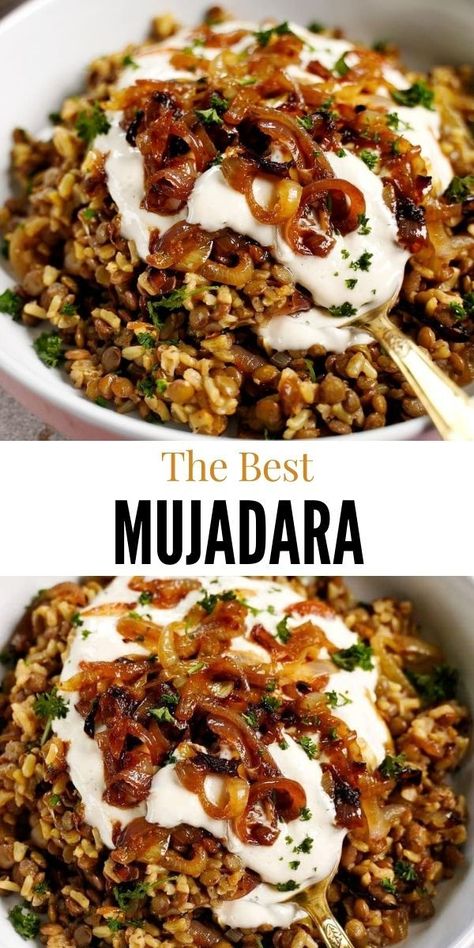 Arabisk Mad, Plats Healthy, Lentil Dishes, Lentils And Rice, Tasty Vegetarian Recipes, Lebanese Recipes, Lentil Recipes, Mediterranean Diet Recipes, Middle Eastern Recipes