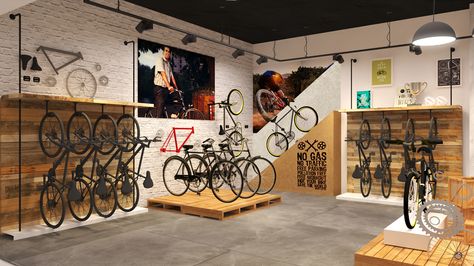 Hero Cycles - Store Identity on Behance Bicycle Cafe, Bicycle Room, Bike Storage Garage, Cycle Store, Storage Garage, Bicycle Store, Bike Room, Art Hippie, Bicycle Shop