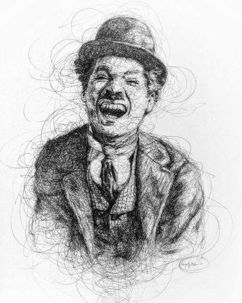 Charlie Chaplin Charlie Chaplin Sketch, Charlie Chaplin Drawing, Disney Character Sketches, Sketching Practice, Art Studio Room, Drawing Cartoon Faces, Scribble Art, Ancient Egypt Art, Logo Design Video