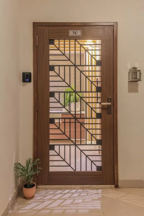 Indian Door Design, Wooden Glass Door, House Main Door, Flush Door Design, House Front Door Design, Modern Entrance Door, Modern Entry Door, Front Door Styles, House Main Door Design