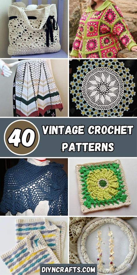 40 Vintage Crochet Patterns 50s Crochet Patterns, Free Retro Crochet Patterns, Crochet Patterns Vintage, Retro Crochet Patterns Free, Free Vintage Crochet Patterns, Vintage Crochet Patterns Free, 60s Crochet, Pillow Cover Crochet Pattern, Vintage Needlework