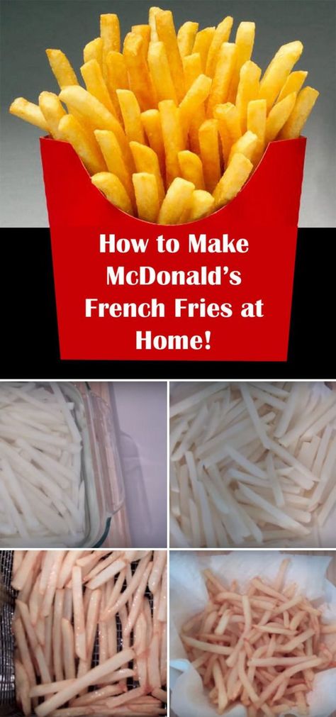 Mcdonalds French Fries Recipe, Mcdonalds Copycat Recipes, Mcdonald's Fries, Mcdonalds Recipes, French Fries At Home, Fries At Home, Mcdonald French Fries, Mcdonalds Fries, French Fries Recipe