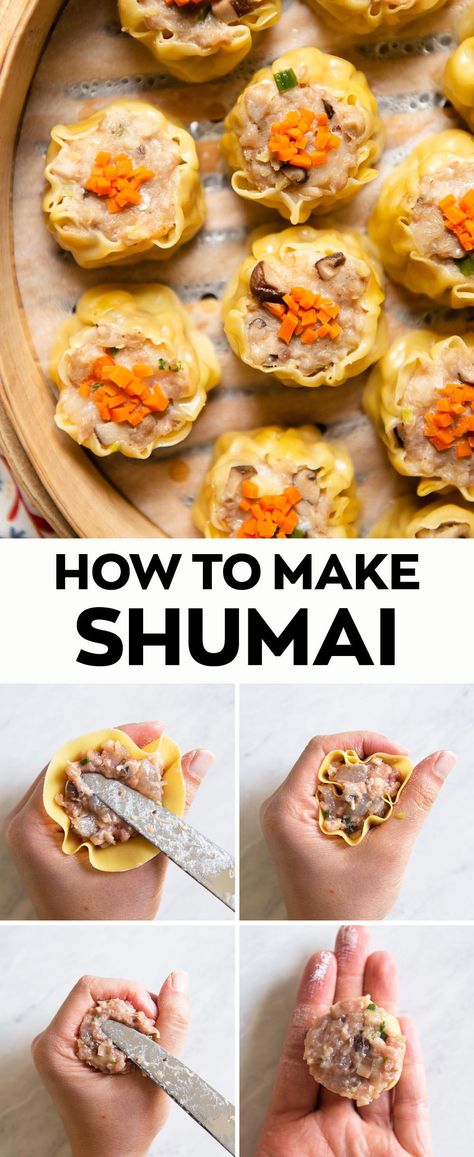 Pork Shumai Recipe, Shumai Recipe, Steamed Pork Dumplings, Dim Sum Dumplings, Pork And Shrimp, Siu Mai, Steamed Pork, Dim Sum Recipes, Pork Dumplings