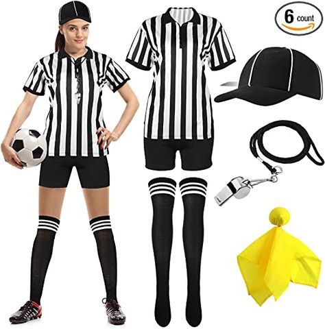 Referee Costume, Football Costume, Sports Party Outfit, Sports Costume Ideas, Referee Shirts, White Party Outfit, Team Costumes, Pretty Halloween Costumes, Trendy Halloween Costumes