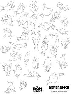 Hand poses - hand reference Hand Gestures Reference, Cartoon Tutorial, Iron Giant, Hand Gestures, Hand Drawing Reference, 캐릭터 드로잉, Animation Reference, Anatomy Drawing, Art And Illustration