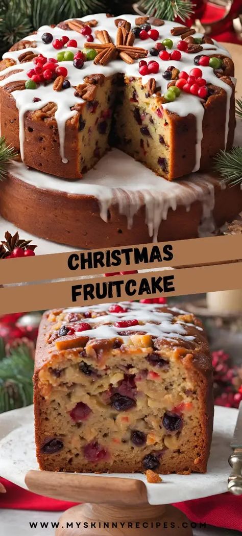 Indulge in the rich flavors of the holiday season with this delightful Christmas Fruitcake! 🎄🍰✨ Packed with a variety of dried fruits, nuts, and warm spices, this classic recipe captures the essence of Christmas. Soaked in rum or brandy for extra moisture and flavor, it's perfect for sharing with family and friends. Bake up a batch and enjoy the festive spirit! #ChristmasFruitcake #HolidayBaking #FestiveDesserts #HomemadeTreats 🎅🍇 Best Moist Christmas Fruit Cake, Fruit Cake For Christmas, Homemade Fruitcake Recipe, Brandy Fruitcake Recipes, Fruit Pound Cake Recipes, Fruit Cake Bars Recipe, Heavenly Moist Fruitcake, Christmas Fruitcake Recipes, Easy Fruit Cake Recipe Simple