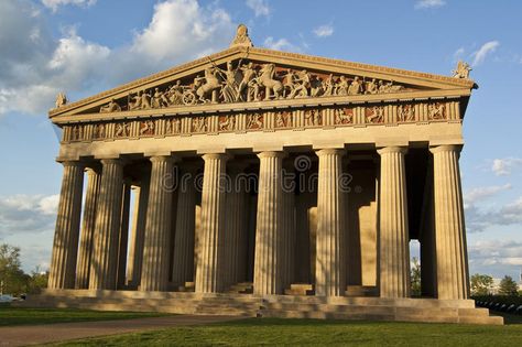 Parthenon (front view). A replica of the Greek Parthenon in Nashville, Tennessee , #AD, #view, #front, #Parthenon, #replica, #Tennessee #ad Parthenon Architecture, Ancient Greece Drawing, Greece Drawing, Greek Parthenon, Egypt Architecture, Parthenon Nashville, Greek Temples, Greek Buildings, Greek Architecture