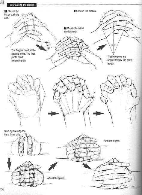 Hand poses - Graphic Sha’s “How to Draw Manga: Drawing Yaoi” - Interlocking fingers - (3/6) Hands Tutorial, Draw Hands, Manga Tutorial, Drawing Hands, Hand Drawing Reference, Hand Reference, Different Angles, Anatomy Drawing, Drawing Skills