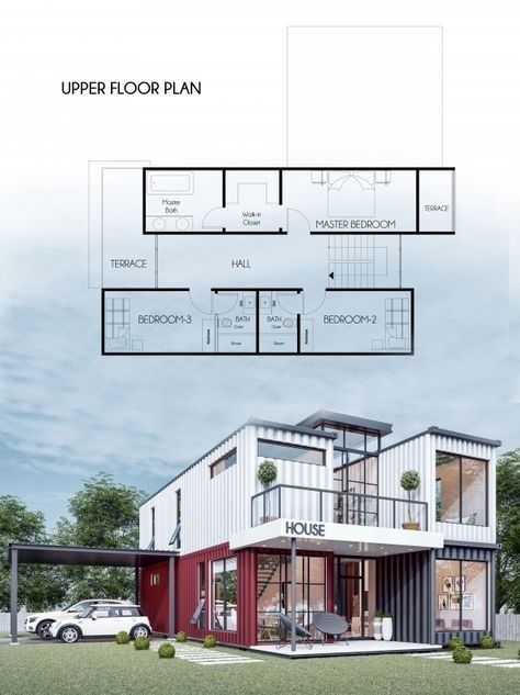 Container Van House, Container Home Designs, Shipping Container Home Designs, Shipping Container House Plans, Container Buildings, Building A Container Home, Container Architecture, Shipping Container Home, Container Houses