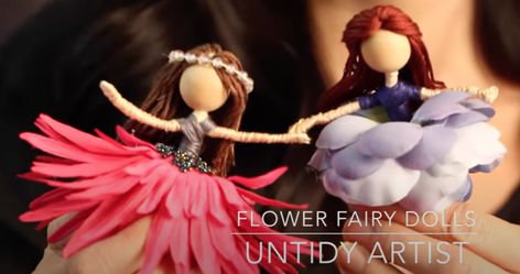 Flower Fairy Dolls, Fairy Birthday Themes, Basic Flower, Diy Dolls Making, Profitable Crafts, Doll Making Tutorials, Doll Diy Crafts, Fairy Crafts, Wire Flowers