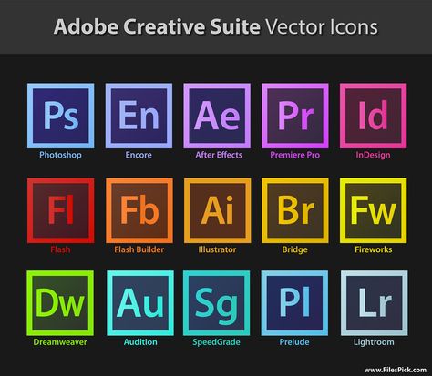 Check out this @Behance project: "Adobe Creative Suite Vector Icons Download" https://www.behance.net/gallery/52607053/Adobe-Creative-Suite-Vector-Icons-Download Adobe Aesthetic, Adobe Bridge, Adobe Apps, Adobe Dreamweaver, Adobe Audition, Adobe Software, Adobe Animate, Adobe Design