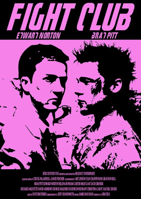 Fight Club Film Poster by Steven Massey, via Behance Cool Film Posters, Graphic Poster Ideas, Aesthetic Film Posters, Movie Posters Wallpaper, Brad Pitt And Edward Norton, The Thing Poster, Poster Wall Ideas, Movie Poster Wallpaper, Movie Posters Wall