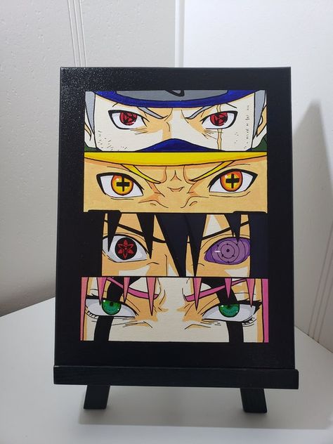 Acrylic Anime Painting, Couples Canvas Painting, Anime Canvas Painting, Geometric Coloring Pages, Anime Painting, Naruto Painting, Geeky Art, 3d Art Drawing, Abstract Art Painting Diy