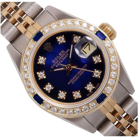 Blue Rolex Women, Rolex Lady Datejust 26mm, Rolex Daytona Black, Rolex Daytona Gold, Gucci Watch Women, Rolex Lady Datejust, Rolex Blue, Rolex Vintage, Rolex Diamond