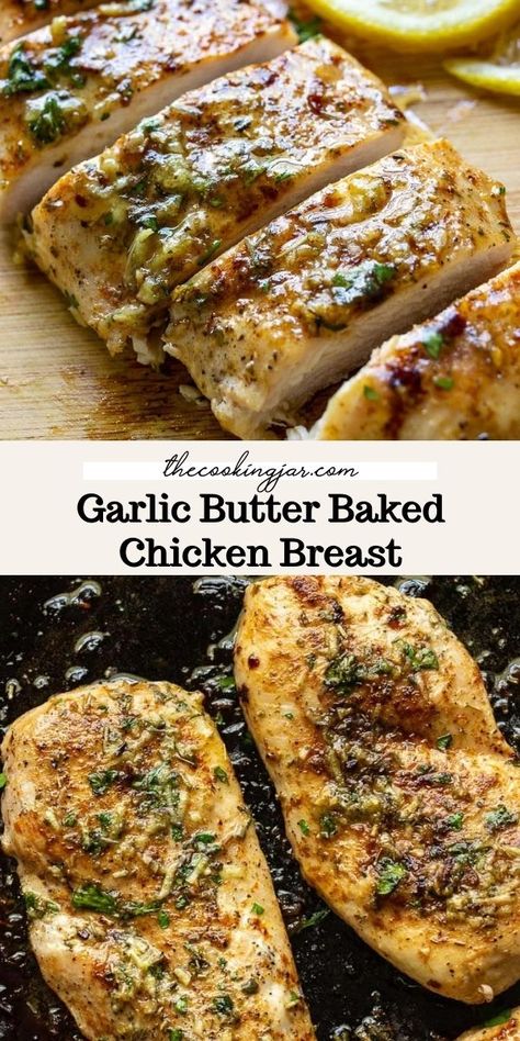 Betty Crocker Banana Bread Recipe, Garlic Butter Baked Chicken, Butter Baked Chicken, Boneless Skinless Chicken Breast Recipes, Chicken Breast Oven Recipes, Garlic Chicken Breast Recipes, Skinless Chicken Breast Recipes, Chicken Breast Oven, Easy Baked Chicken Breast