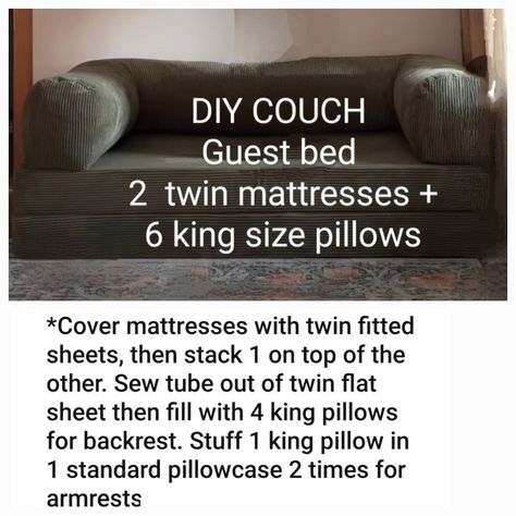 Diy Couch Back Cushions, Upcycled Couch Diy, Diy Love Seat Indoor, Queen Mattress Couch Diy, Twin Bed Sectional Diy, Twin Bed Couch Diy, How To Make A Couch, How To Make A Sofa, Couch Makeover Diy