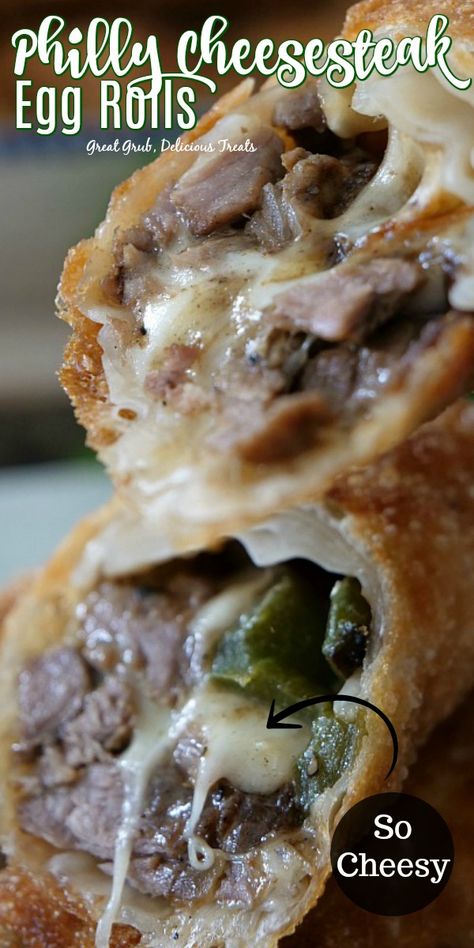 Philly Steak And Cheese Egg Rolls, Philly Cheese Steak Wontons, Egg Roll Philly Cheese Steak, Recipes With Egg Roll Wraps, Philly Cheese Egg Rolls Recipe, Philly Cheesesteak Egg Rolls Recipes, Philly Cheese Steak Eggrolls, Steak And Cheese Egg Rolls, Philly Cheese Steak Egg Rolls