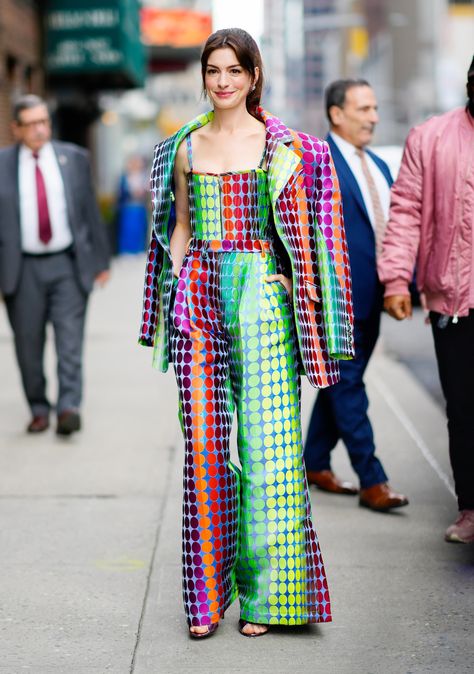 Bold Colors Fashion, Bold Colors Outfits, Rainbow Jumpsuit, Natural Kibbe, Christopher John Rogers, Maximalist Fashion, Flamboyant Natural, Stephen Colbert, Rainbow Theme