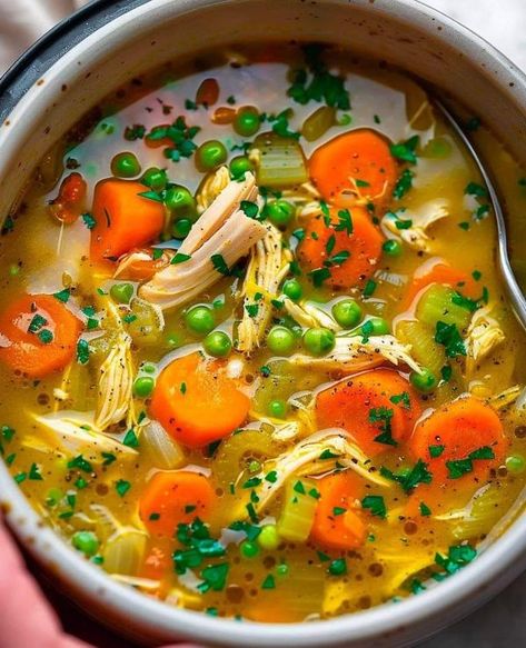 Stanley Tucci Recipes 🍝🍛🌭🍕 | ANTI INFLAMMATORY TURMERIC CHICKEN SOUP🍲🥥✨ | Facebook Turmeric Chicken Soup, Turmeric Chicken, Quick Soup Recipes, Quick Soup, Easy Recipes For Beginners, Protein Shake Recipes, Grandmas Recipes, Chicken Soup Recipes, Recipe Ingredients